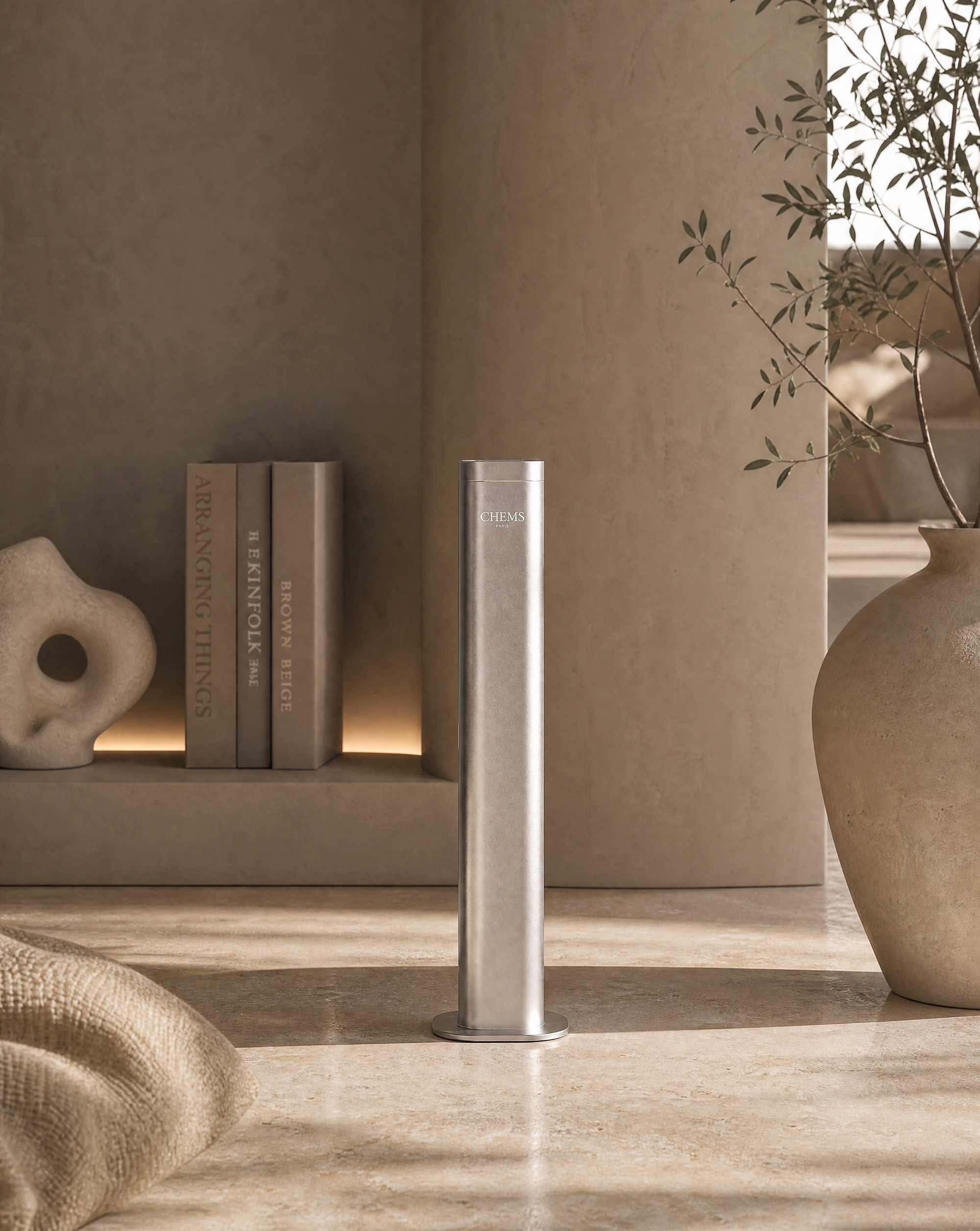 CHEMS Aura Pro Brushed Titanium aroma diffuser in interieur | Chems Paris