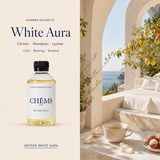 White Aura aroma navulling met fles en bloemige geurnoten